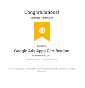 Google Ads Apps Certification